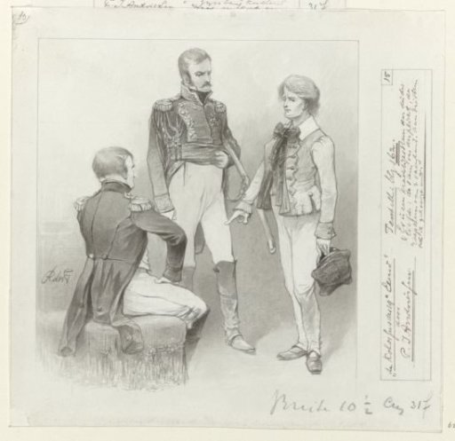 Design for an illustration for The Colossus of the Nineteenth Century by P.J. Andriessen (Textill., p. 162); scene from the life of Napoleon