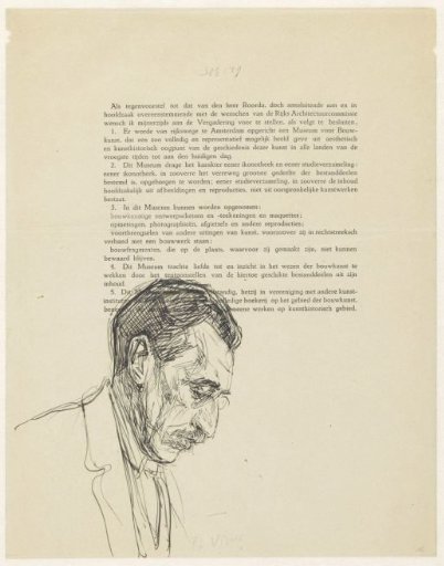 Portrait of P. Visser, profile to the right