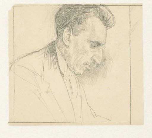 Portrait of P. Visser, profile to the right