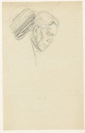 Portrait of a man, to the right