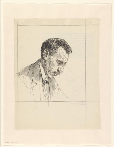 Portrait of P. Visser, profile to the right