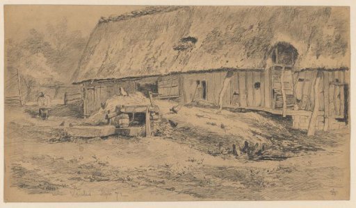 Chickens near a farmhouse in Veules