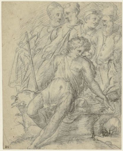 John the Baptist pointing at the Lamb