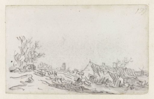 Farmhouses at the Bottom of a Dike