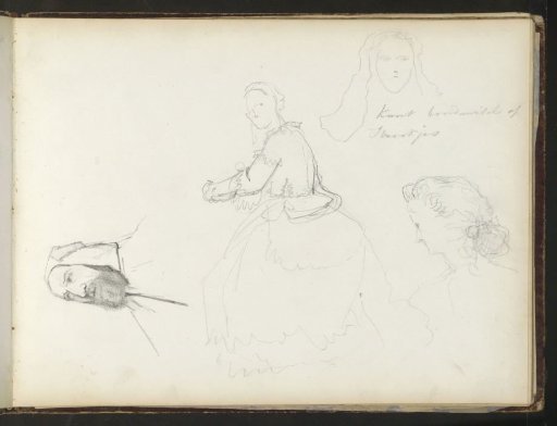 Monk with a cowl and a seated woman