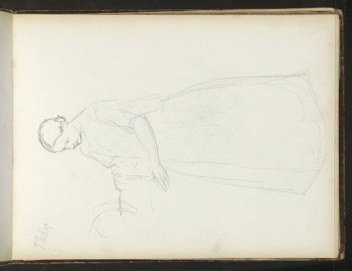 Standing woman with outstretched left arm