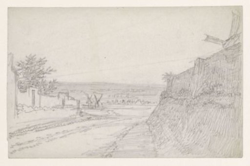 View of the Seine Plain; to the Right the Escarpment of the Butte
