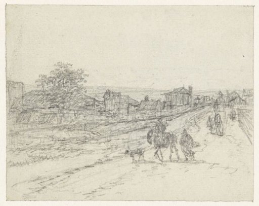 Rider with dog and pedestrian on a country road