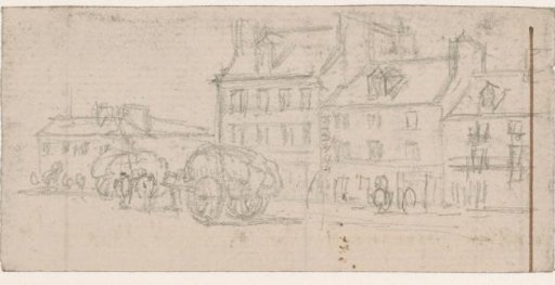 Parisian street with wagons