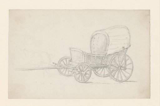 Covered cart woven from twigs