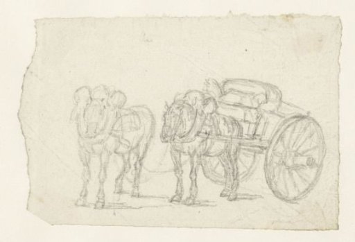 Tow cart with two horses