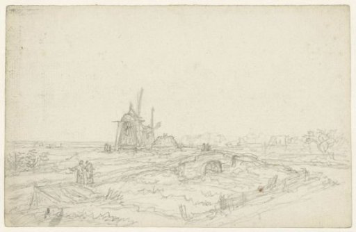 Landscape with two mills