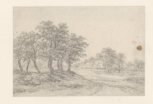 Country road with farmhouse in the distance