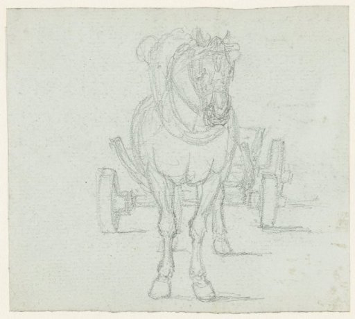 Horse before a tow cart