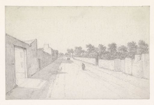 Country road between walls