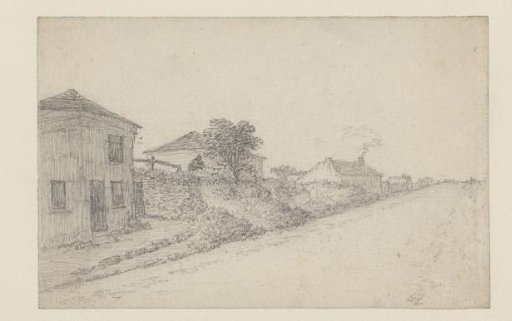 Houses on a high road embankment