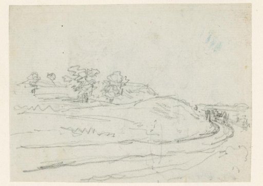 Sketch of a hilly landscape with a road