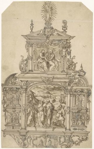 Design for an altarpiece, with alternative solutions