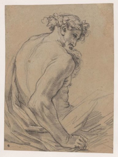 Faun or satyr, seated to the right