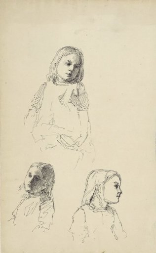 Three studies of a girl