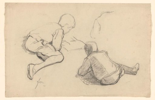 Two Studies of a Boy Reading on the Ground