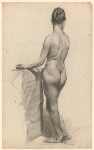 Study of a Standing Female Nude, Seen from Behind