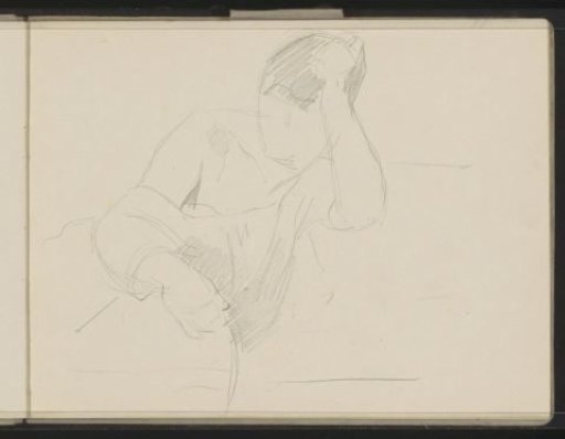 Seated woman with a bare shoulder