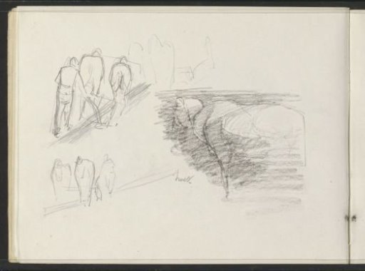 Study sheet with sheep and a farmer
