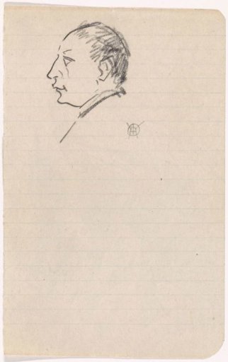 Head of a man, in profile to the left