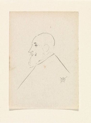 Portrait of a gentleman with beard, profile to the left