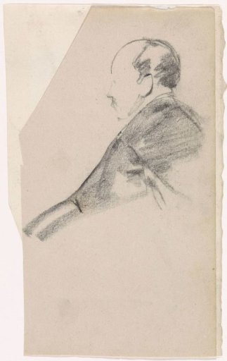 Seated man, seen partly from behind