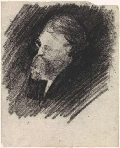 Portrait of a man with a beard and a pipe