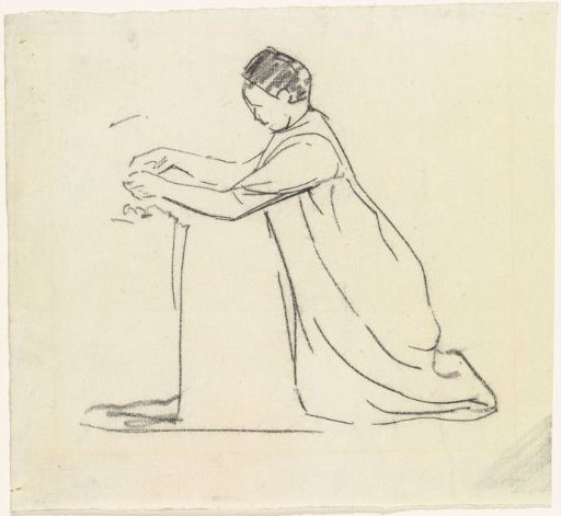 Kneeling woman