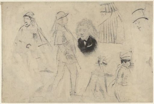 Study sheet with sketches of persons