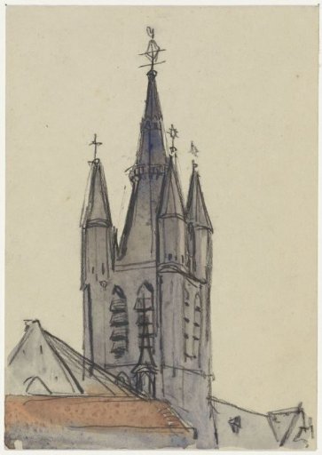 Tower of the Old Church at Delft