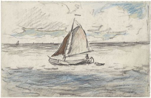 Sailing boat on open water
