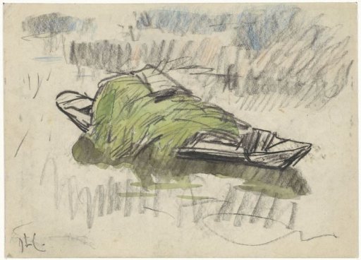 Barge with grass