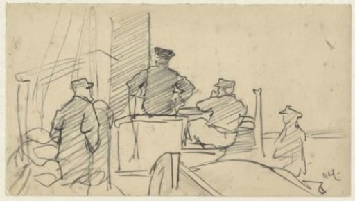 Four sailors on a boat