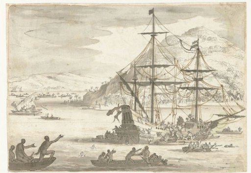 Reception at ship by local population