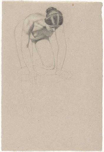 Woman bending forward