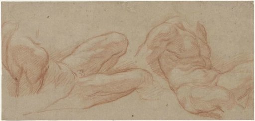 Two studies of a reclining nude man