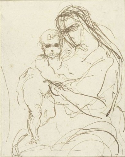 Study of a Madonna with child