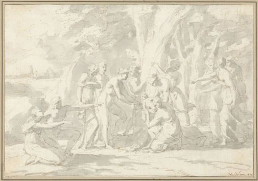 The birth of Adonis from Myrrha, transformed into a tree