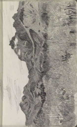 Hilly Landscape, Possibly at Gambar with the Volcano De Kloet