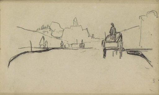 City view with a horse-drawn cart