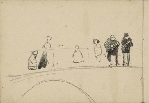 Figures on an Arched Bridge