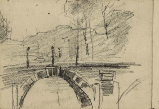 View of the Lekkeresluis Bridge in Amsterdam