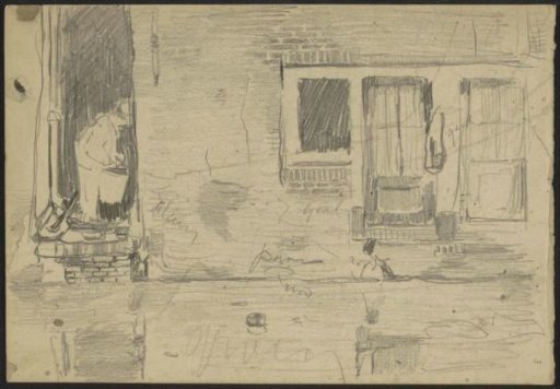 View of the rear of the houses on the Zeedijk in Amsterdam, seen from the Oudezijds Achterburgwal
