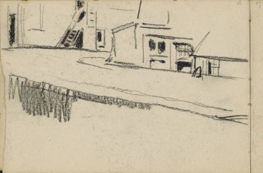 Street view in Amsterdam with the buildings Krom Boomssloot 69 and Korte Dijkstraat 2