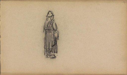 Woman with an object in her hands, possibly a bucket